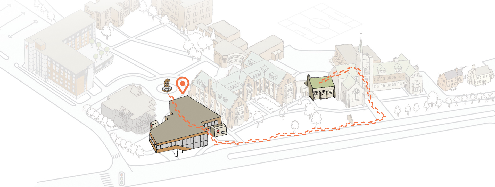 Map showing the path of the Indigenous Art walk.