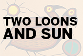 Norval Morrisseau Two Loons and Sun painting link image