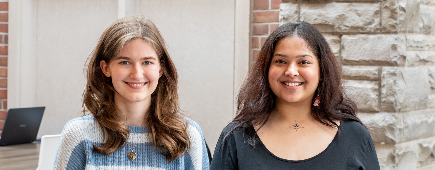 Olivia and Ovi in the Library
