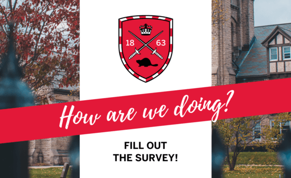 Text below a red Huron logo reads, "How are we doing? Fill out the survey!"