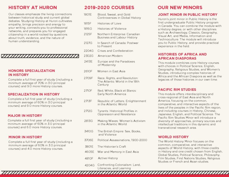2019 tentative course offerings History at Huron 2019 tentative course offerings History at Huron