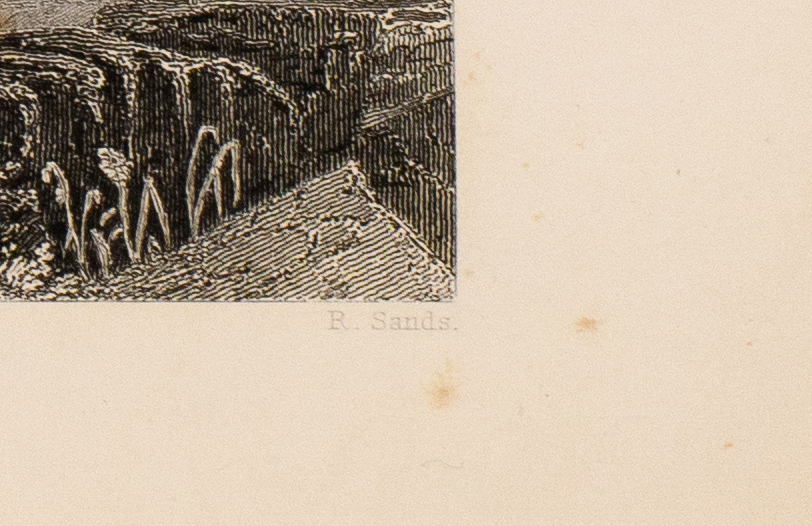 Detail image of the Ruins of Balbec showing R.Sands and the engraver