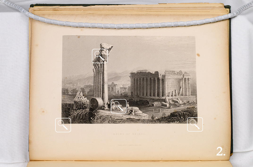 Engraving of the Roman ruins at Balbec