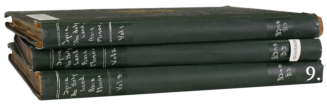 Syria Illustrated volumes stacked Image of the three volumes of Syria Illustrated stacked