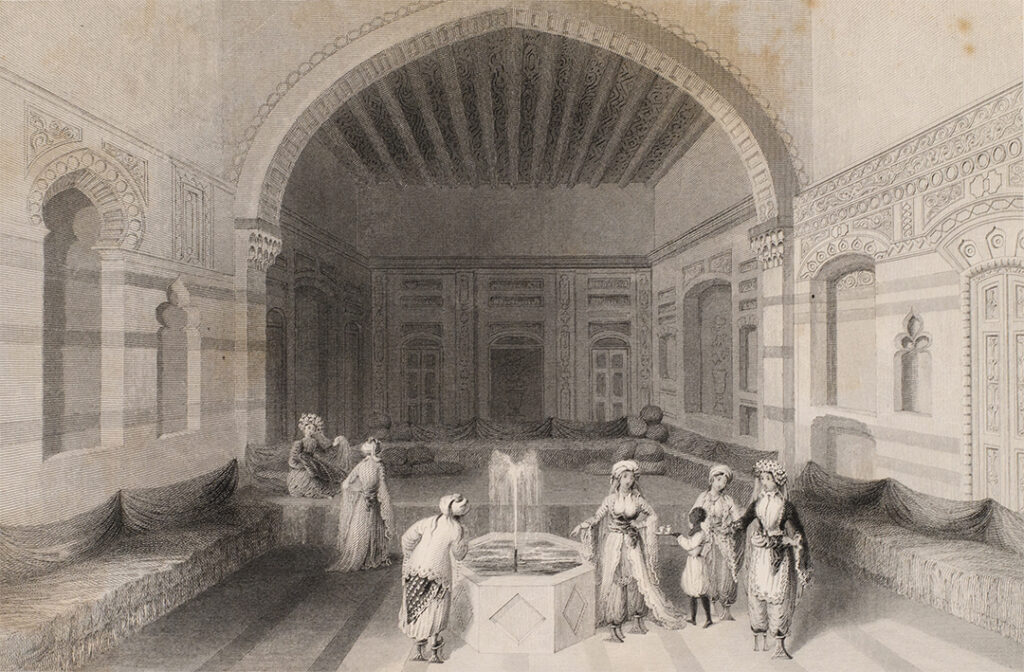 Detailed image of the engraving "A Turkish Divan - Damascus"