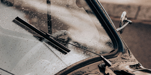 close up of car windshield