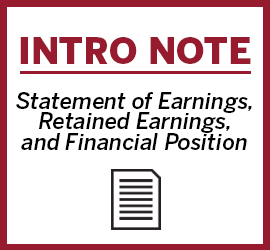 Introductory Note on the Statement of Earnings, Retained Earnings and Financial Position