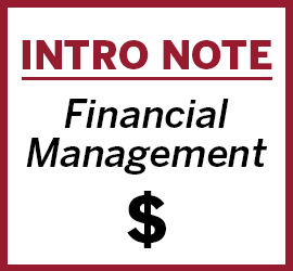 Introductory Note on Financial Management