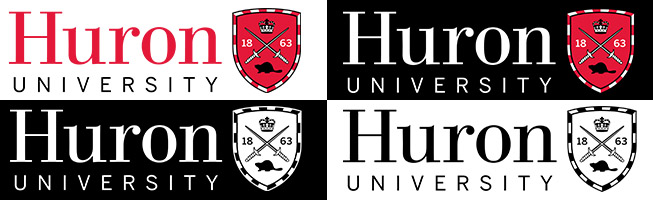 Huron horizontal shield logo variations