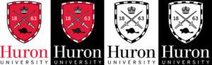 Huron vertical shield logo variations
